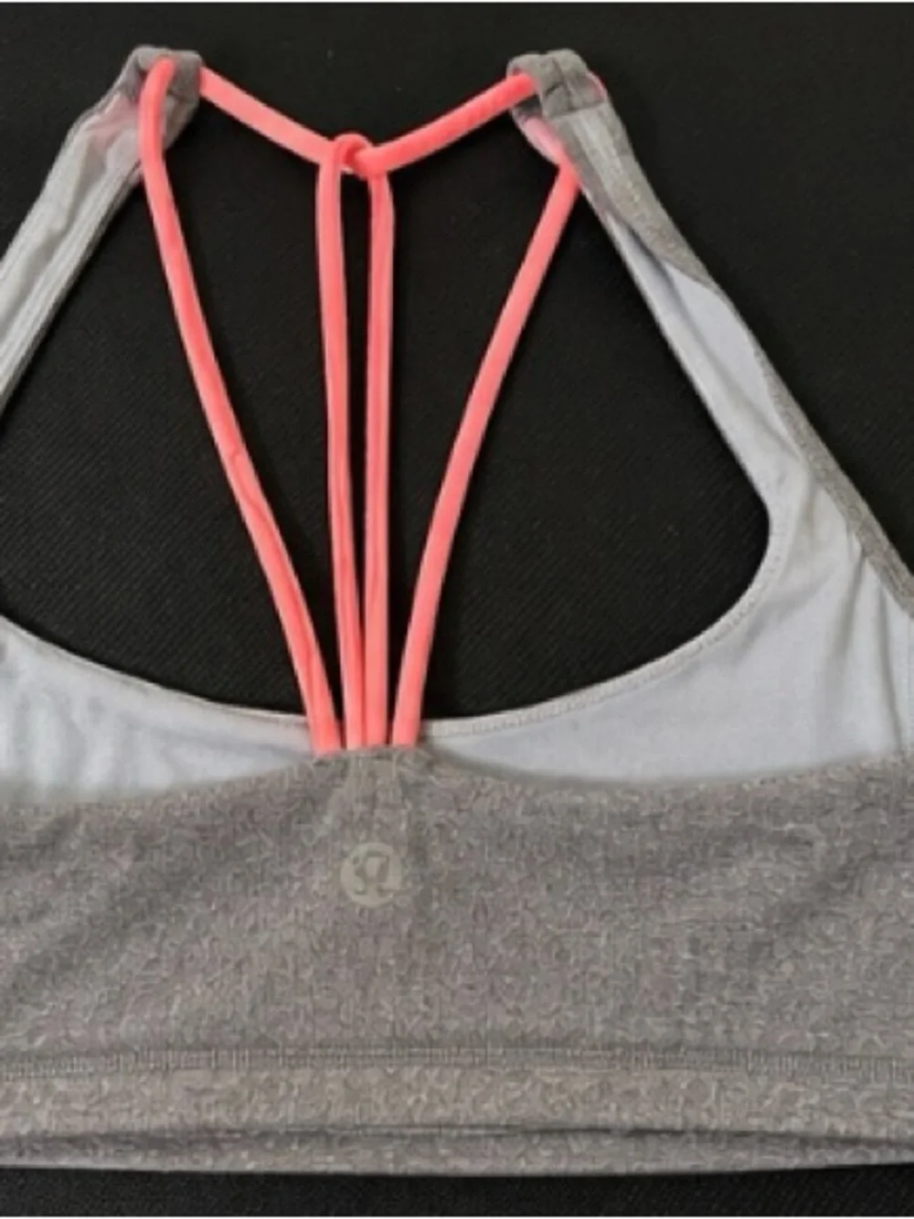 Lululemon Strappy Back Sports Bra | Heather Gray Pink Athleisure Size Small 045